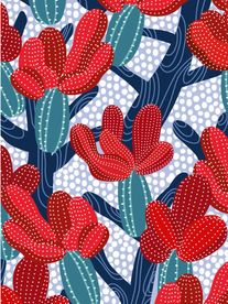 卡通仙人掌矢量图案