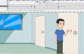 人物房间敲门开门动作7秒fla