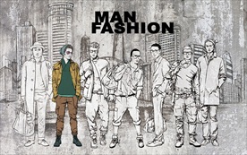 时尚男装背景墙装饰画