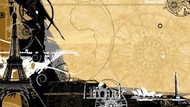 时尚黑白名建筑矢量视频素材