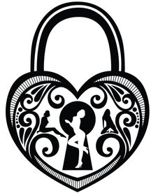 爱心锁雕刻矢量