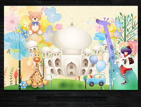 儿童房儿童背景墙卡通背景墙墙画