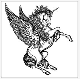 飞马独角兽雕刻矢量