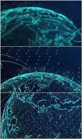 蓝色科技电子网格地球片头