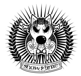 花边卡通狗矢量