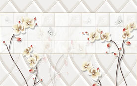 3D立体欧式墙砖纹理电视背景墙