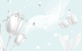 3D立体时尚清新百合电视背景墙