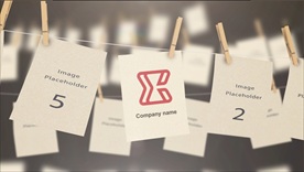 绳子晾挂照片展示模版