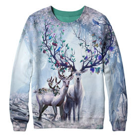 服装设计卫衣印花麋鹿图案