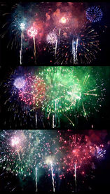 实拍灿烂烟花绽放视频素材