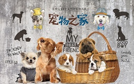 宠物之家背景装饰画