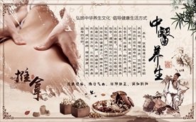 中医养生推拿背景墙