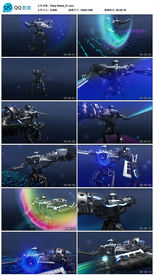 蓝色3D酷炫机器人模型视频