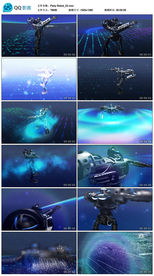 蓝色3D酷炫机器人模型视频