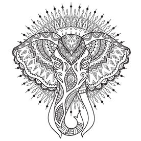 大象头矢量图案