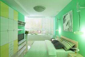 绿色简约家装主卧