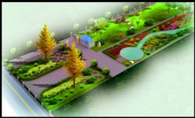 区域绿化效果图