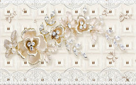 3D墙砖浮雕珠宝花朵电视背景墙