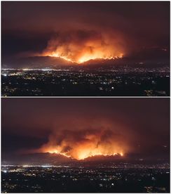 城郊山林大火燃烧