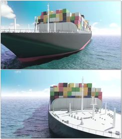 远洋货轮海上航行动画