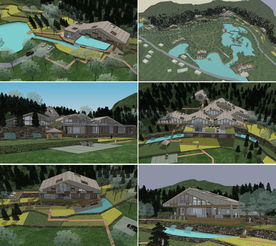 山地坡屋顶木屋度假酒店