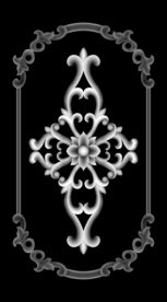 方形洋花精雕浮雕灰度