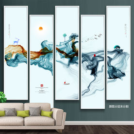 手绘山水画 新中式