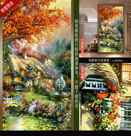 唯美田园风景油画