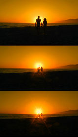 爱琴海情侣牵手漫步视频素材