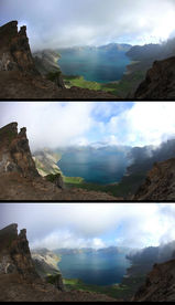 高山天池烟雾风景实拍视频