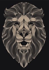 卡通线条狮子矢量图