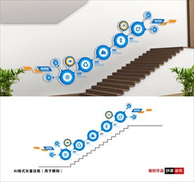 科技楼梯文化墙