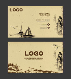 中风风古典名片设计