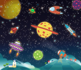 卡通太空星球背景