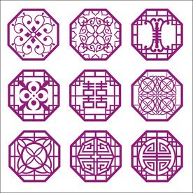 圆形窗格 镂空花格   屏风