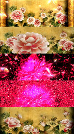 卷轴牡丹画宽频LED视频素材