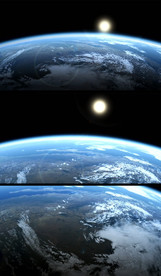 太空航拍地球与太阳视频素材