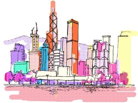 手绘建筑物矢量素材图片