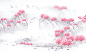 十里桃花背景墙