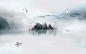 写意山水背景墙