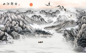 景秀山河背景墙