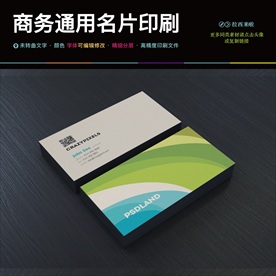 简约现代绿色环保动感名片