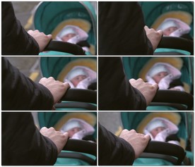 婴儿车内的婴儿