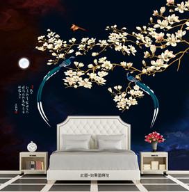 写意 写实 大气 唯美花鸟壁画