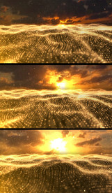 金色粒子波浪视频背景