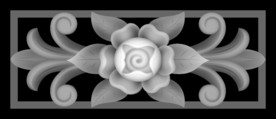 玫瑰花方块精雕浮雕灰度图