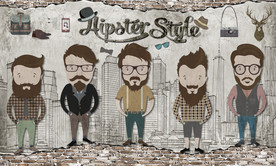 复古时尚人物背景墙