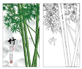竹子 高清印刷路径矢量