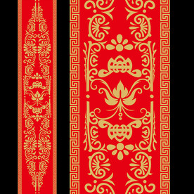 中式汉唐红金色婚礼T台地毯