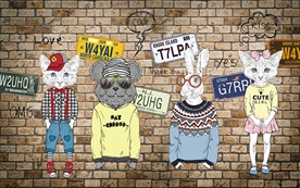 潮流动物装饰画背景墙